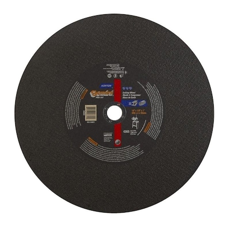 Norton Co STATIONARY SAW CUT-OFF BLADES, Type 1 - Metal - Aluminum Oxide, Bulk UPC, 14 x 1/8 x 1, 4365 66253306609